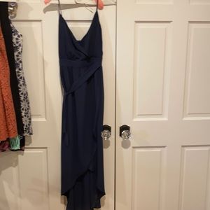 Blue dress with angle bottom